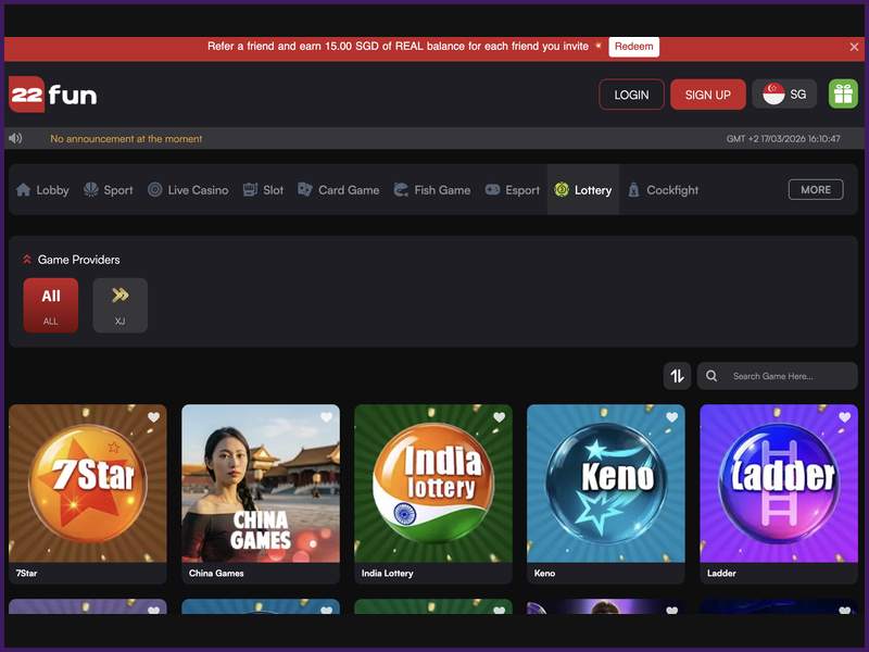 Versión móvil de 22FUN Casino