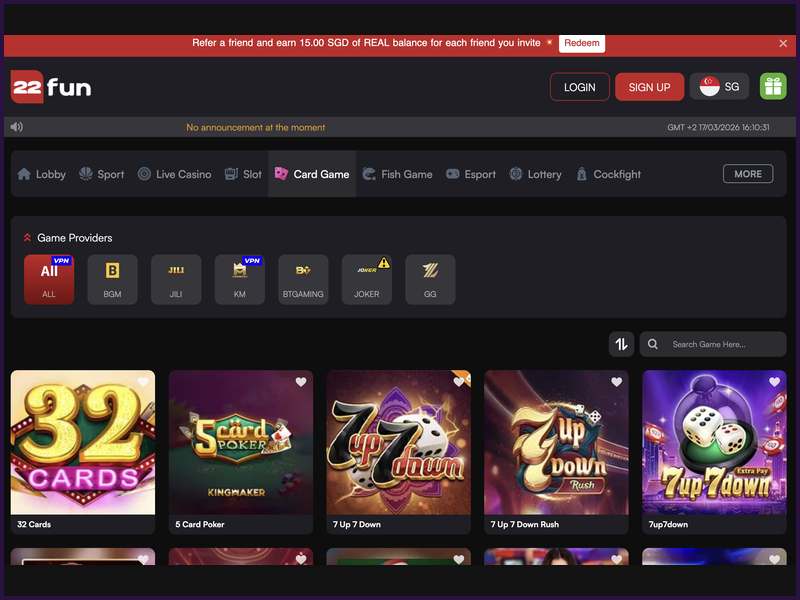 Ventajas de la plataforma 22FUN Casino