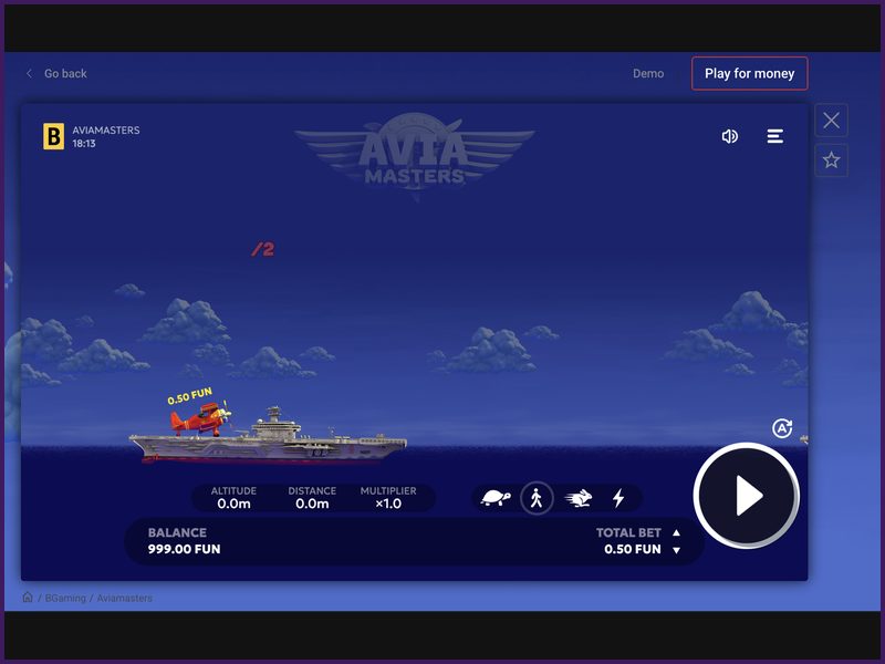 Modo demo de Aviamasters sin riesgo