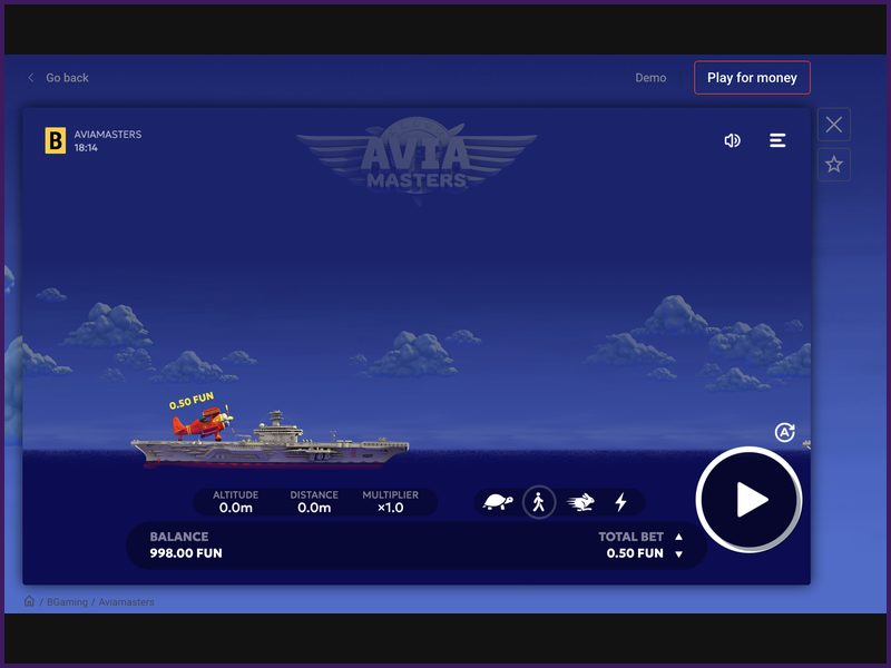 Modo de apuestas reales de Aviamasters