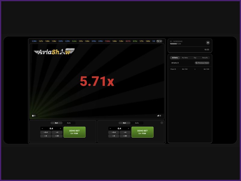 Calidad de la conexión a Internet de Aviashow