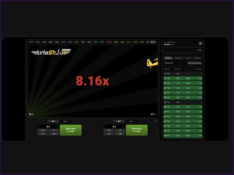 Reglas básicas del juego Aviashow