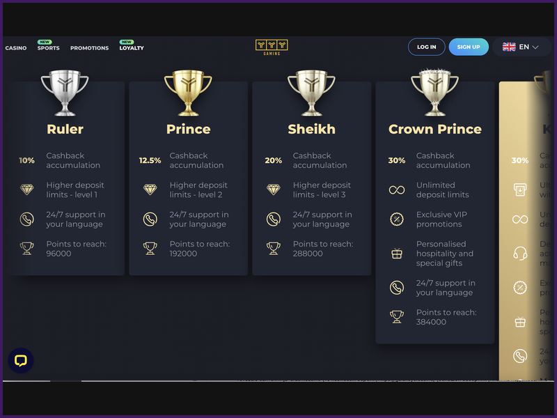 Bonos y promociones del casino YYY