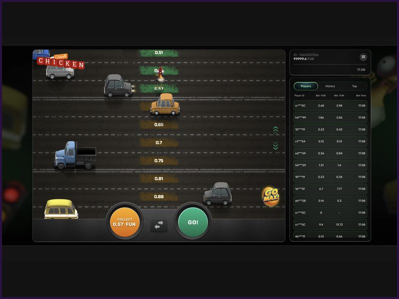 La mecánica del juego y el recorrido del participante en Chicken Crash