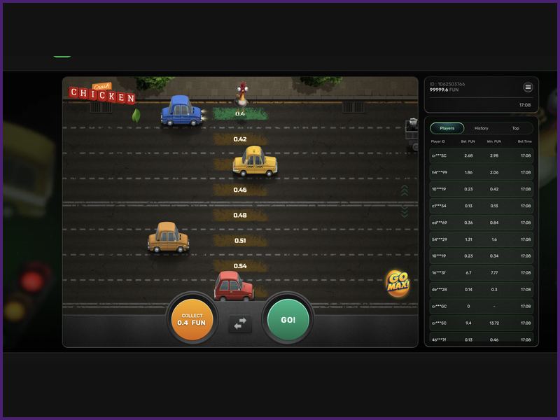 Etapas clave de Chicken Crash