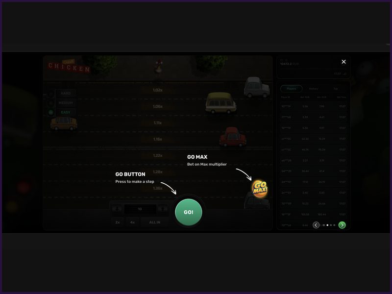 Requisitos para los fondos de bonificación de Chicken Crash