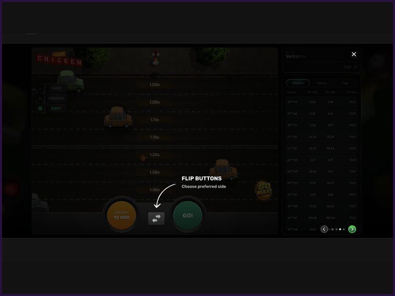 Modos, coeficientes y multiplicadores de Chicken Crash
