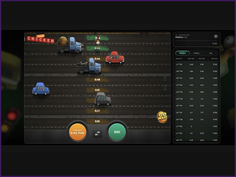 Niveles de riesgo y modos de juego de Chicken Crash