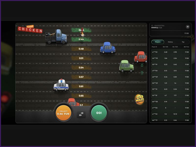 Personalización y gestión de los participantes en Chicken Crash