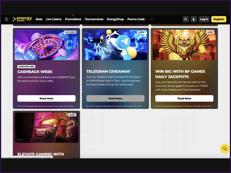 Retirada de fondos en EnergyCasino