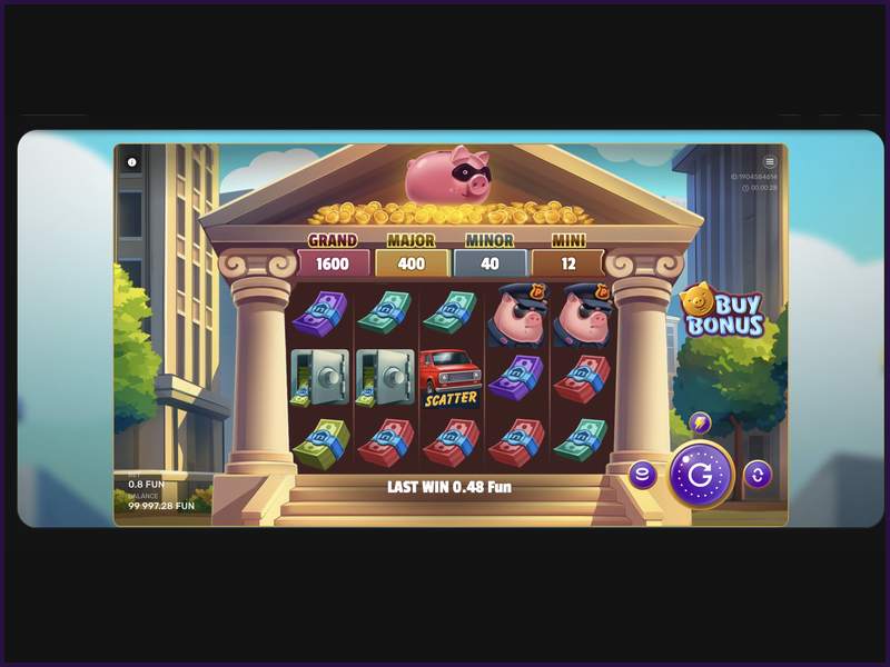 Diseño y jugabilidad de Gangsta Piggy Hold and Win