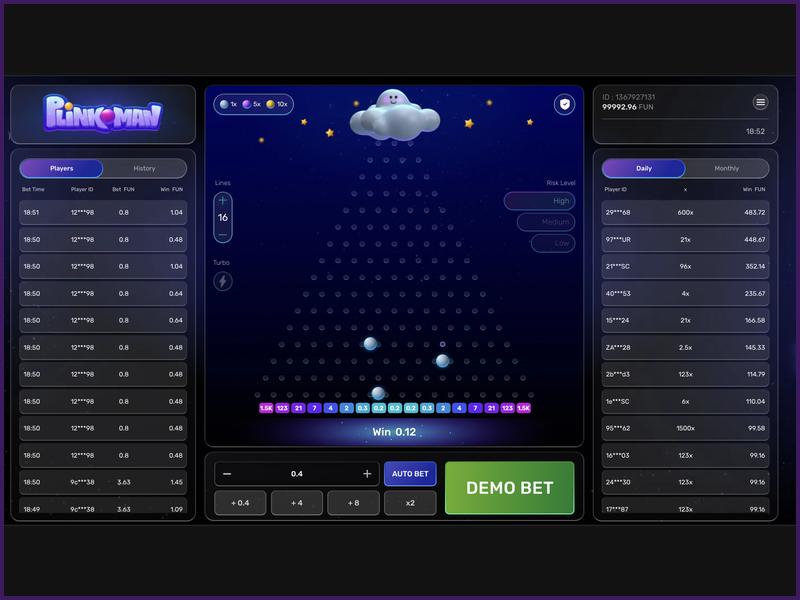 Características principales del juego Plinkoman