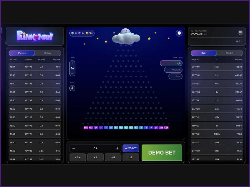 Características del juego Plinkoman