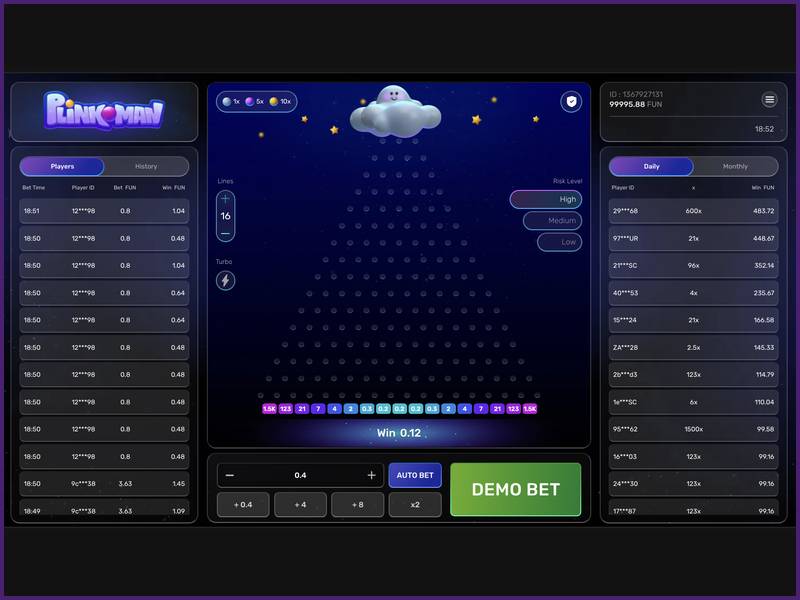 Modo de demostración de Plinkoman