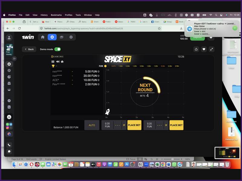 Juego con dinero real Space XY