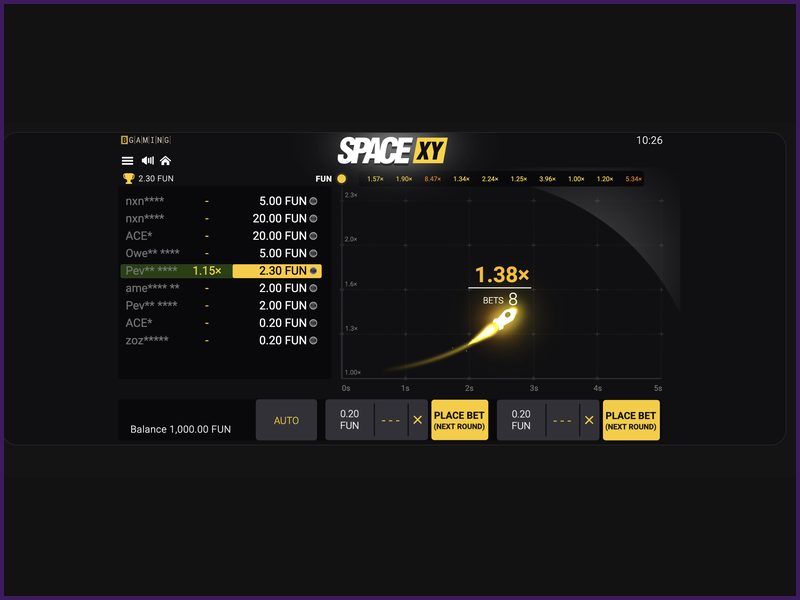 Características del juego Space XY